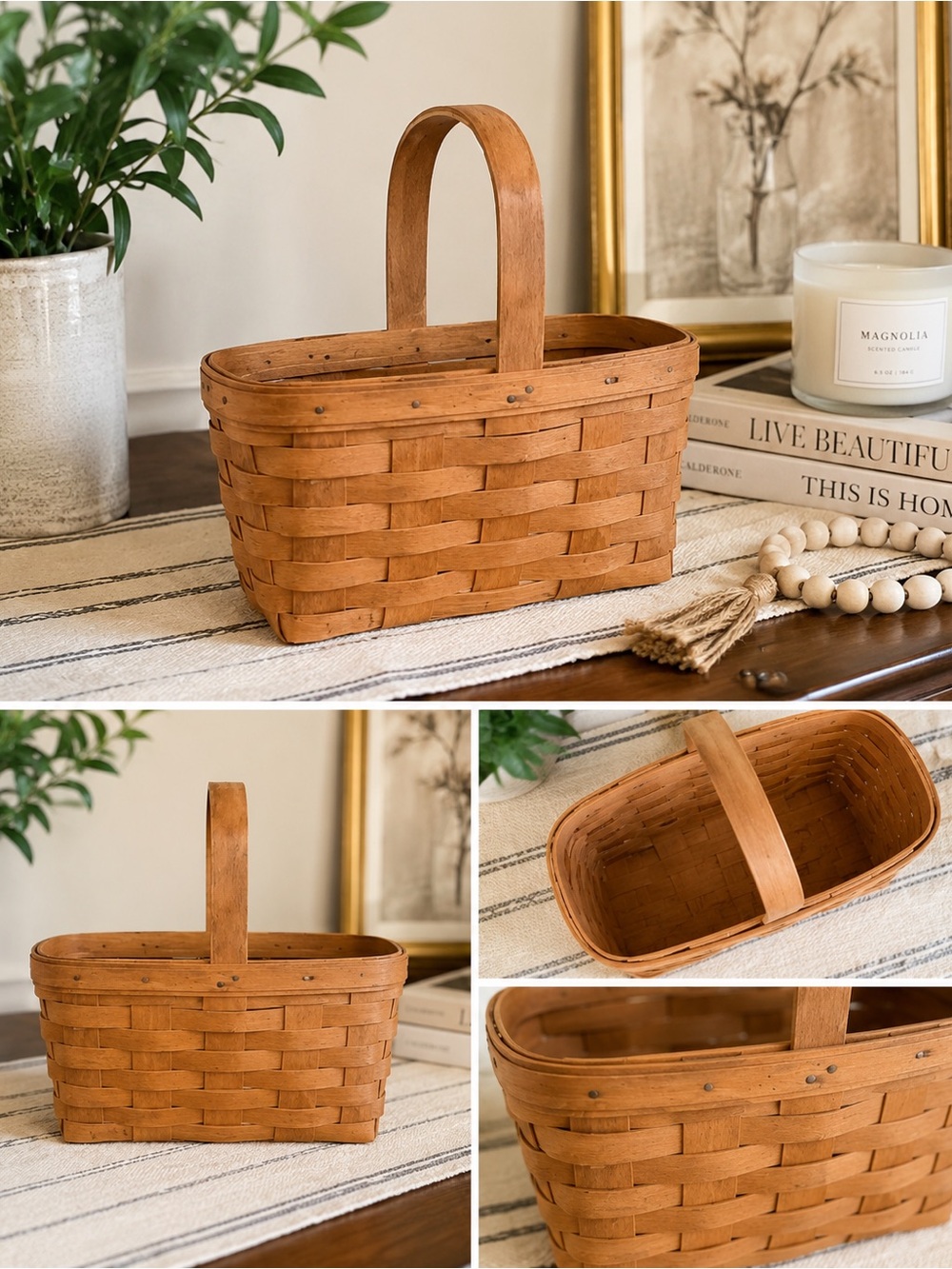 Longaberger Candle Basket-1999 w/ plastic liner